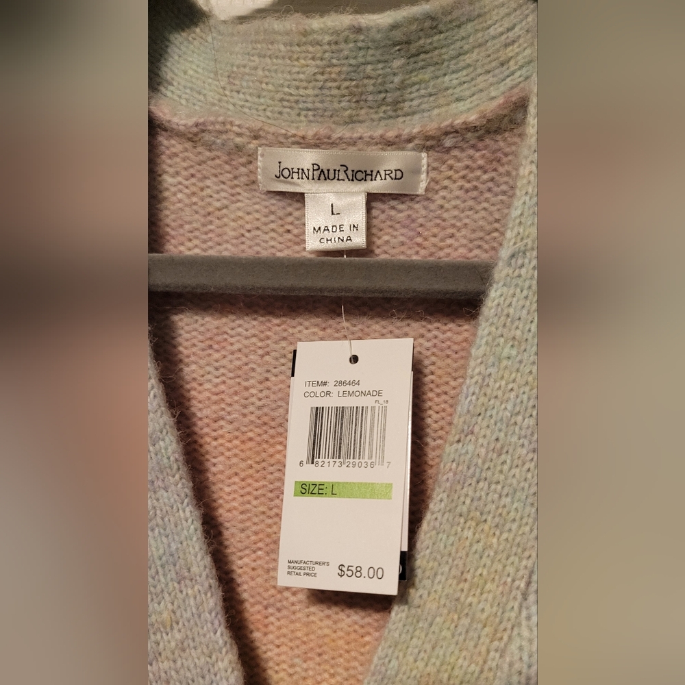 JohnPaulRichard Lemonade Cardigan Sweater NWT Size:L - Picture 3 of 8